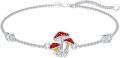 wholesale 925 Sterling Silver Red & Yellow Toadstool Charm Bracelet-0-0