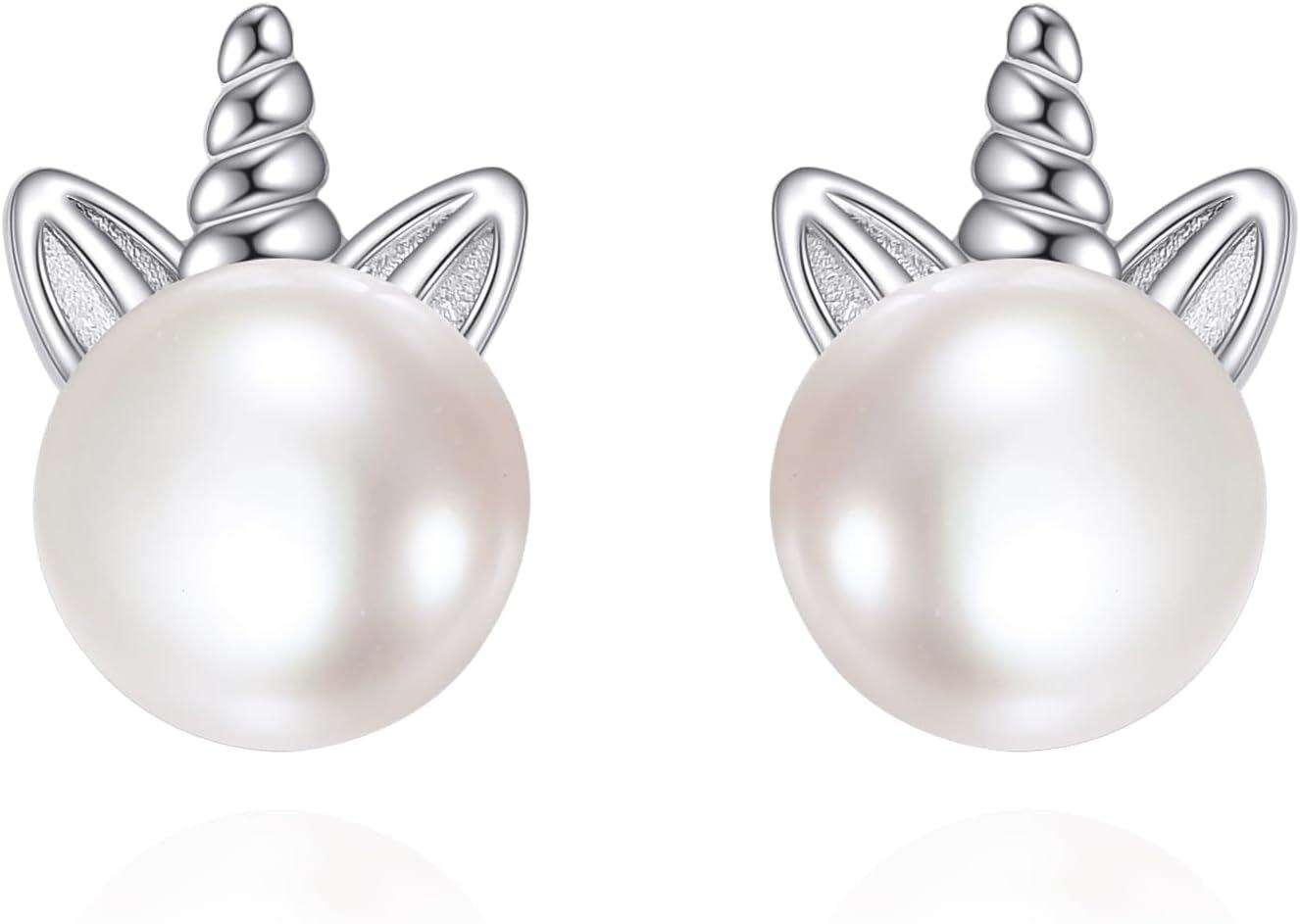  Sterling Silver Pearl Unicorn Owl Penguin Stud Earrings Cute Animal Jewelry Gift -0-0