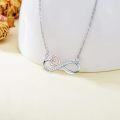 wholesale 925 Sterling Silver Heart and Infinity Pendant Necklace with Cubic Zirconia for Women-0-4
