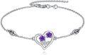wholesale 925 Sterling Silver Purple Flower Heart Charm Bracelet Gift for Women-0-0