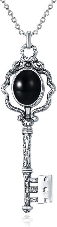 wholesale Sterling Silver Stone Retro Key Necklace for Women Exquisite Jewelry Gift-Key05