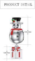 wholesale 925 Sterling Silver Beaded Charm Bracelet with Christmas Snowman & Present Pendants - Holiday s for Women and Teenage Girls-0-5