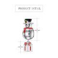 wholesale 925 Sterling Silver Beaded Charm Bracelet with Christmas Snowman & Present Pendants - Holiday s for Women and Teenage Girls-0-5