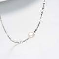 wholesale 14k White Gold Simple Freshwater Pearl Necklace-0-9