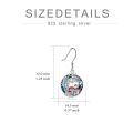 TOUPOP Sterling Silver Blue Crystal Tree Of Life Mushroom Earrings For Women-0-1
