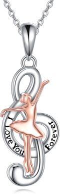 wholesale 925 Sterling Silver Ballerina Pendant I Love You Forever Couples Hug Family Love Necklace s for Her Wife-0-0
