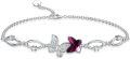 wholesale  Sterling Silver Crystal Butterfly Bracelet for Women Teens -0-11