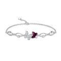 wholesale 925 Sterling Silver Pink Crystal Butterfly Charm Bracelet for Girls & Teenagers-0-11