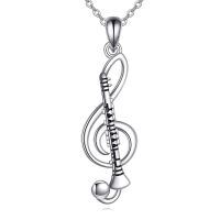 wholesale 925 Sterling Silver Flute Treble Clef Necklace-Clarinet