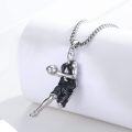 wholesale 925 Sterling Silver Basketball Player Pendant Necklace for Women and Men - Graduation Gift Idea-0-5