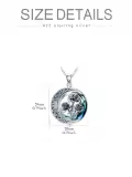 TOUPOP Sterling Silver Blue Crystal Carnation Moon Flower Necklace Birthday Gifts-0-2