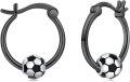wholesale 925 Sterling Silver Soccer Ball Hoop Earrings for Women and Girls-0-0
