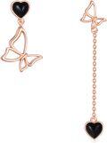 wholesale 925 Sterling Silver Butterfly & Heart Black Onyx Drop Earrings Gift for Her-0-0