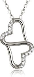 wholesale 14K Gold Infinity Heart Necklace with Cubic Zirconia Pendants for Women-0-0