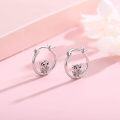 wholesale 925 Sterling Silver Owl Huggie Hoop Earrings with Animal Shape and Minimalist Design-0-3