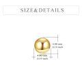 wholesale 18K Golden Solid 18K Gold Ball Stud Earrings - Small Round Ear Pins for Women (5 mm)-0-11