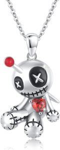 wholesale 925 Sterling Silver Voodoo Dolls Necklace Gothic Pendant Jewelry for Women Easter Mother's Day Gift-0-0