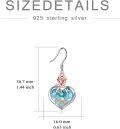 wholesale  Sterling Silver Crystal Mom Earrings Rose Flower Love Heart Dangle Drop Hook -0-5
