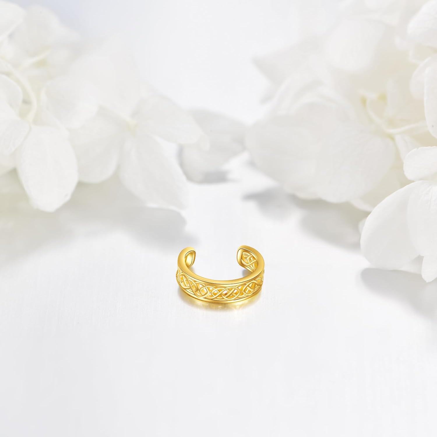 Gold Celtic Knot Design Non-Piercing Ear Wrap Cuffs for Women-0-3