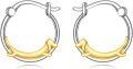 wholesale 925 Sterling Silver Cute Animal Hoop Earrings for Women Gold Dolphin Design  for Mom Sister-0-0