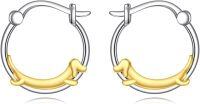 wholesale 925 Sterling Silver Cute Animal Hoop Earrings for Women Gold Dolphin Design  for Mom Sister-Dachshund