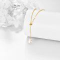 wholesale 14K Gold AAA Freshwater Pearl Infinity Y-Necklace for Women (8mm) - Elegant Mother's Day Gift-0-5