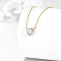 wholesale 14K Gold Chain with Heart-Shaped Moissanite Pendant - 1CT Diamond Alternative Necklaces for Women-0-2