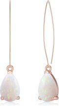 wholesale 925 Sterling Silver Teardrop White Opal Drop Earrings-0-0