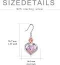 wholesale  Sterling Silver Crystal Mom Earrings Rose Flower Love Heart Dangle Drop Hook -0-41