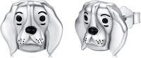 wholesale 925 Sterling Silver Beagle Face Stud Earrings for Women Girls-Beagle Earrings