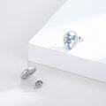 wholesale 925 Sterling Silver Angel Wings Blue Crystal Stud Earrings Ocean Theme s for Women Girls-0-2