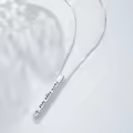 TOUPOP Sterling Silver Opal Necklace Vertical Bar Faith Hope Love Heartbeat Birthday Gift-0-5