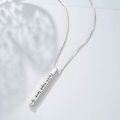 TOUPOP Sterling Silver Opal Necklace Vertical Bar Faith Hope Love Heartbeat Birthday Gift-0-5