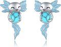 wholesale Sterling Silver & Turquoise Axolotl Stud Earrings 10.6mm-16mm Regeneration Symbol Hypoallergenic Lightweight-0-0