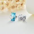 TOUPOP Sterling Silver Blue Crystal Butterfly Stud Earrings-0-5