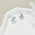 wholesale 925 Sterling Silver Moonstone Cat Stud Earrings-0-1