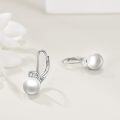 wholesale 925 Sterling Silver White Pearl and Cubic Zirconia Leverback Earrings-0-9