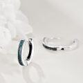 wholesale 925 Sterling Silver Turquoise Crushed Stone Huggie Hoop Earrings for Women-0-2