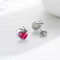 wholesale 925 Sterling Silver Birthstone Cat Stud Earrings Heart Jewelry for Women-0-2