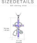 wholesale 925 Sterling Silver Cross with Stethoscope and Blue Crystal Pendant Necklace for Nurses-0-16