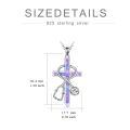 wholesale 925 Sterling Silver Cross with Stethoscope and Blue Crystal Pendant Necklace for Nurses-0-16