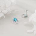 wholesale 925 Sterling Silver Teardrop Turquoise & Cubic Zirconia Horseshoe Stud Earrings for Women-0-3