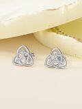 wholesale 925 Sterling Silver Trinity Knot Stud Earrings - Irish  for Women-0-4