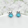 wholesale  Sterling Silver Moonstone Cat Frog Fox Axolotl Panda Cow Monkey Stud Earrings -0-12