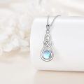 wholesale 925 Sterling Silver Moonstone and Peridot Celtic Knot Pendant Necklace-0-3