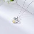 wholesale 925 Sterling Silver Two Tone Heart Pendant Necklace With Lab Created Moissanite For Women-0-3
