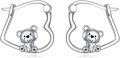 wholesale 925 Sterling Silver Teddy Bear Hoop Earrings Gift for Women-0-0