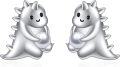 wholesale 925 Sterling Silver Dinosaur Pearl Stud Earrings Gift for Women-0-0