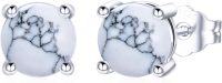 wholesale 925 Sterling Silver Turquoise Stud Earrings Gemstone s for Women Mom Mama Nana-White