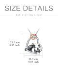 wholesale 925 Sterling Silver Love You Forever Heart Pendant Necklace - Mother and Cats Family -0-14